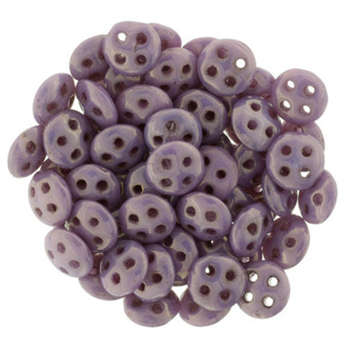 CzechMates QuadraLentil 6mm Bead, Luster Opaque Lilac, 2.5-Inch Tube