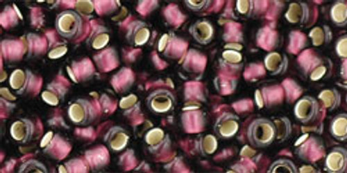 TOHO Round 8/0 Seed Bead Silver-Lined Frosted Amethyst, 2.5-Inch Tube