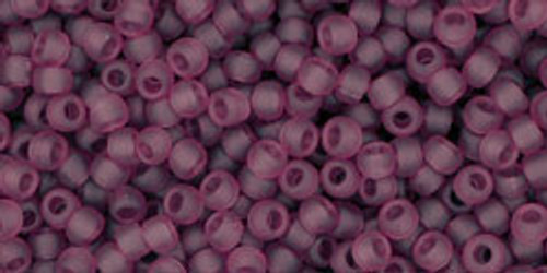 TOHO Round 11/0 Tube 2.5" : Transparent-Frosted Med Amethyst