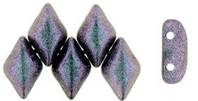 Matubo GEMDUO 8 x 5mm Bead, Polychrome - Orchid Aqua, 2.5-Inch Tube