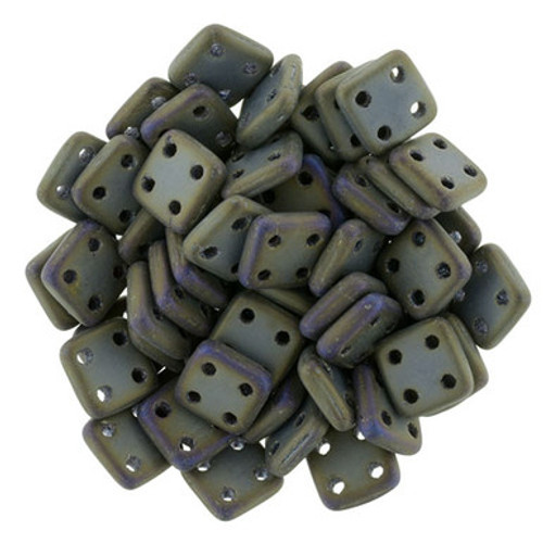 CzechMates QuadraTile 6mm Bead, Matte Iris - Brown, 2.5-Inch Tube