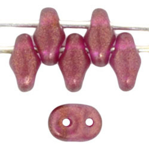 Matubo SuperDuo 5 x 2mm Bead, Halo - Madder Rose, 2.5-Inch Tube
