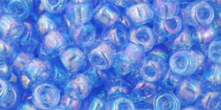 TOHO Round 6/0 Seed Bead Transparent-Rainbow Light Sapphire, 2.5-Inch Tube