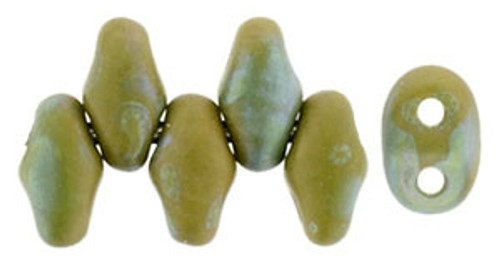 Matubo MiniDuo 4 x 2mm Bead, Matte Nebula - Opaque Yellow, 2.5-Inch Tube