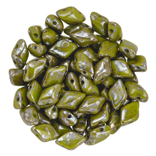 Matubo GEMDUO 8 x 5mm Bead, Opaque Olivine - Rembrandt, 2.5-Inch Tube