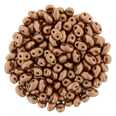 Matubo MiniDuo 4 x 2mm Bead, Matte - Metallic Copper, 2.5-Inch Tube
