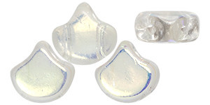 Matubo Ginkgo Leaf, 7.5mm Bead, Crystal AB, 2.5-Inch Tube