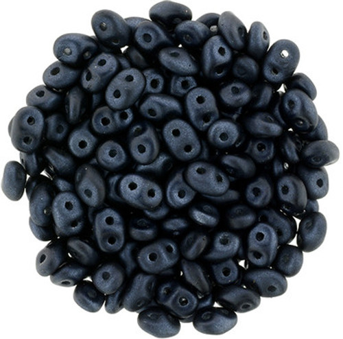 Matubo SuperDuo 5 x 2mm Bead, Metalust - Matte - Steel Blue, 2.5-Inch Tube