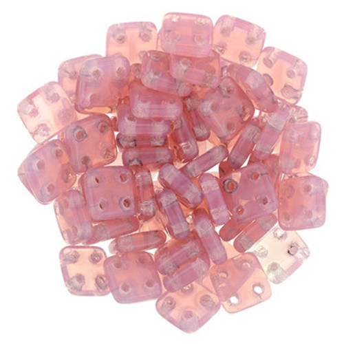 CzechMates QuadraTile 6mm Bead, Milky Pink, 2.5-Inch Tube