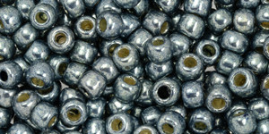 TOHO Round 6/0 Seed Bead Permafinish Galvanized Blue Slate, 2.5-Inch Tube