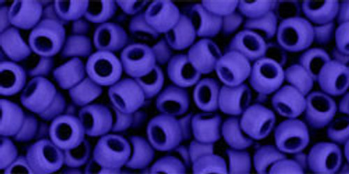 TOHO Round 8/0 Seed Bead Opaque-Frosted Navy Blue, 2.5-Inch Tube