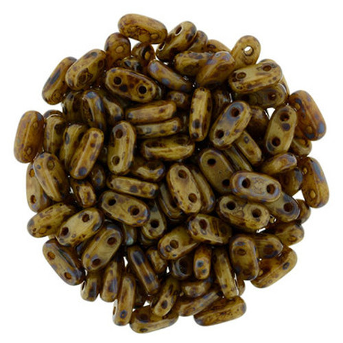CzechMates Bar 6 x 2mm Bead, Picasso - French Beige, 2.5-Inch Tube