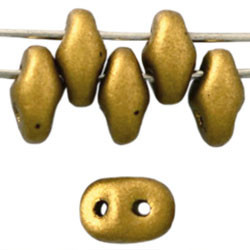 Matubo SuperDuo 5 x 2mm Bead, Matte - Metallic Aztec Gold, 2.5-Inch Tube