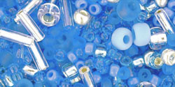 TOHO Multi Seed Bead Aozora- Blue/Silver Mix, 2.5-Inch Tube