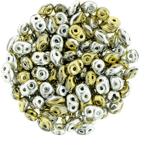 Matubo SuperDuo 5 x 2mm Bead, California Silver, 2.5-Inch Tube
