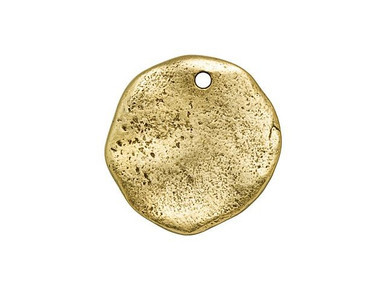 Nunn Design Antique Gold-Plated Pewter Large Organic Circle Tag Charm