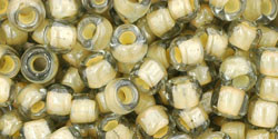 TOHO Round 6/0 Seed Bead Inside-Color Black Diamond/Orange Creme-Lined, 2.5-Inch Tube