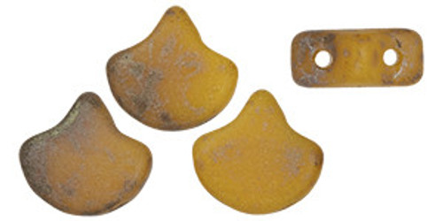 Matubo Ginkgo Leaf, 7.5mm Bead, Matte - Opaque Beige - Rembrandt, 2.5-Inch Tube