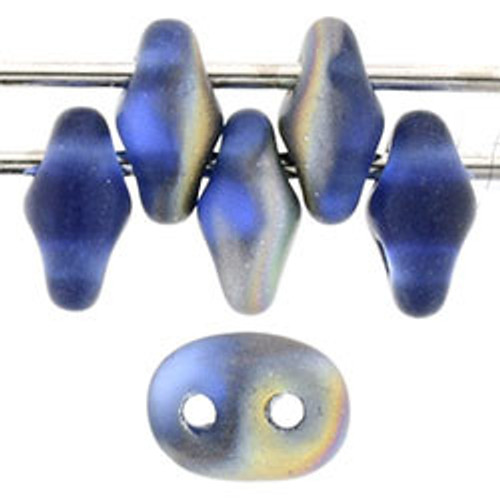 Matubo SuperDuo 5 x 2mm Bead, Matte - Sapphire - Vitral, 2.5-Inch Tube
