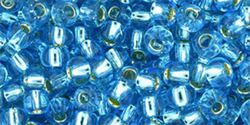 TOHO Round 6/0 Seed Bead Silver-Lined Aquamarine, 2.5-Inch Tube