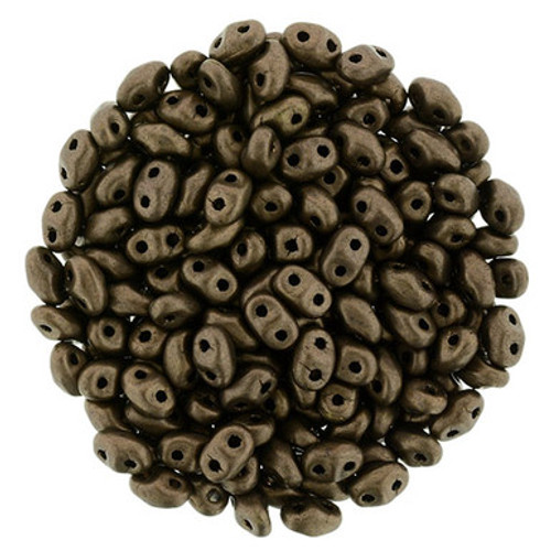 Matubo MiniDuo 4 x 2mm Bead, Matte - Dk Bronze, 2.5-Inch Tube
