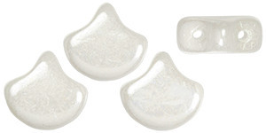 Matubo Ginkgo Leaf, 7.5mm Bead, Luster Opaque White, 2.5-Inch Tube