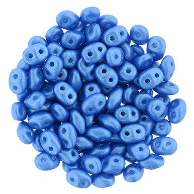 Matubo SuperDuo 5 x 2mm Bead, Pearl Shine - Blue, 2.5-Inch Tube