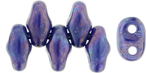Matubo MiniDuo 4 x 2mm Bead, Nebula - Opaque Blue, 2.5-Inch Tube
