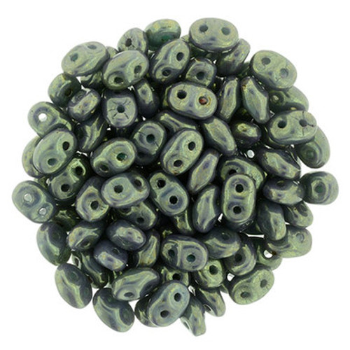 Matubo SuperDuo 5 x 2mm Bead, Luster Tuquoise Green, 2.5-Inch Tube