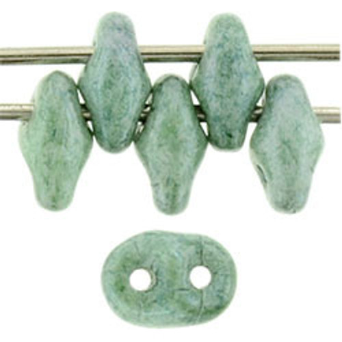 Matubo SuperDuo 5 x 2mm Bead, Luster Stone Green, 2.5-Inch Tube