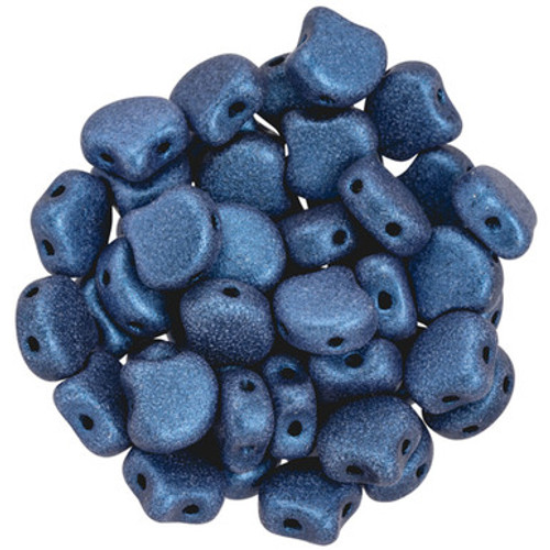 Matubo Ginkgo Leaf, 7.5mm Bead, Metallic Suede - Blue, 2.5-Inch Tube