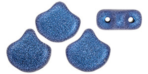 Matubo Ginkgo Leaf, 7.5mm Bead, Metallic Suede - Blue, 2.5-Inch Tube