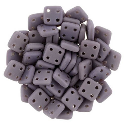 CzechMates QuadraTile 6mm Bead, Matte Opaque Purple, 2.5-Inch Tube