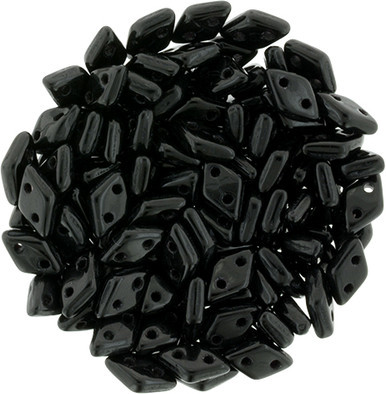 CzechMates Diamond 6.5 x 4mm Bead, Jet, 2.5-Inch Tube