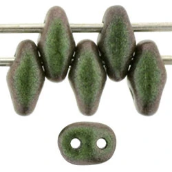 Matubo SuperDuo 5 x 2mm Bead, Polychrome - Olive Mauve, 2.5-Inch Tube