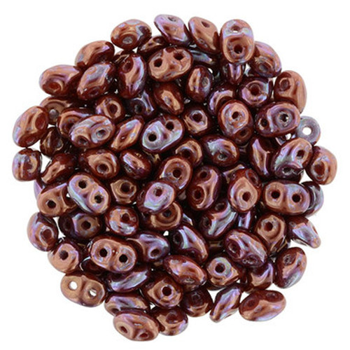 Matubo SuperDuo 5 x 2mm Bead, Nebula - Opaque Red, 2.5-Inch Tube