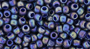 TOHO Round 8/0 Seed Bead Semi Glazed Rainbow - Navy Blue, 2.5-Inch Tube