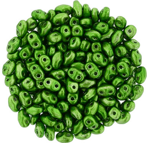 Matubo MiniDuo 4 x 2mm Bead, Metalust Apple Green, 2.5-Inch Tube