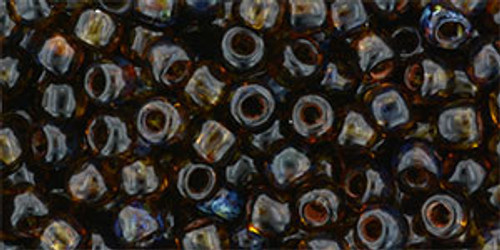 TOHO Round 6/0 Seed Bead HYBRID Transparent Lt Topaz - Picasso, 2.5-Inch Tube