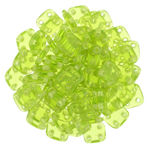 CzechMates QuadraTile 6mm Bead, Olivine, 2.5-Inch Tube