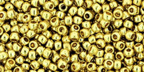 TOHO Round 11/0 Tube 2.5" : PermaFinish - Galvanized Yellow Gold