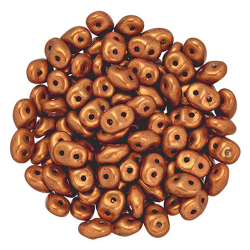 Matubo SuperDuo 5 x 2mm Bead, ColorTrends Saturated Metallic Russet Orange, 2.5-Inch Tube