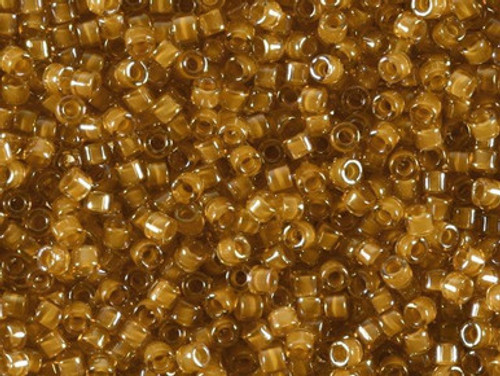 Miyuki Delica 11/0 Tube 2.5" : Color-Lined Light Amber/Amber