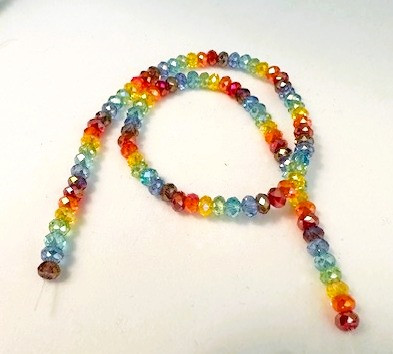 Rainbow Mini Rondelles AB 4x3mm.