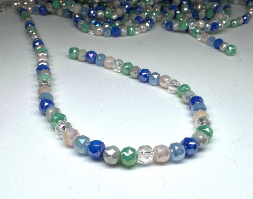 Chinese Glass Coastal Sparkle Rounds 6mm.