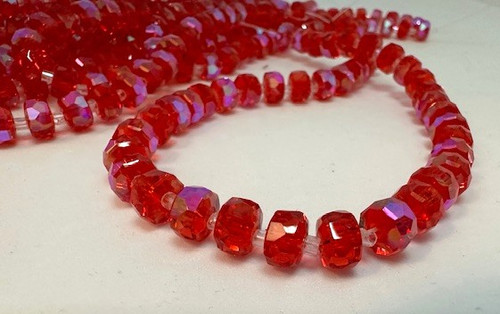 Chinese Glass Disc Rondelle Cherry 8x4mm