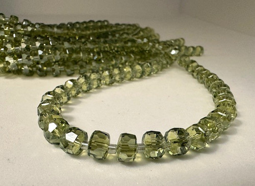 Chinese Glass Disc Rondelle Sour Apple AB 7x5mm