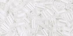 TOHO Bugle #1 3mm Tubular Seed Bead Ceylon Snowflake, 2.5-Inch Tube
