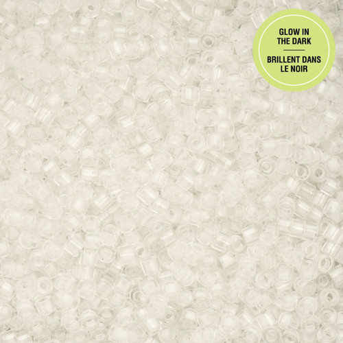 Cylin Bead 11/0 25g Bag Glow in Dark - White to Turquoise