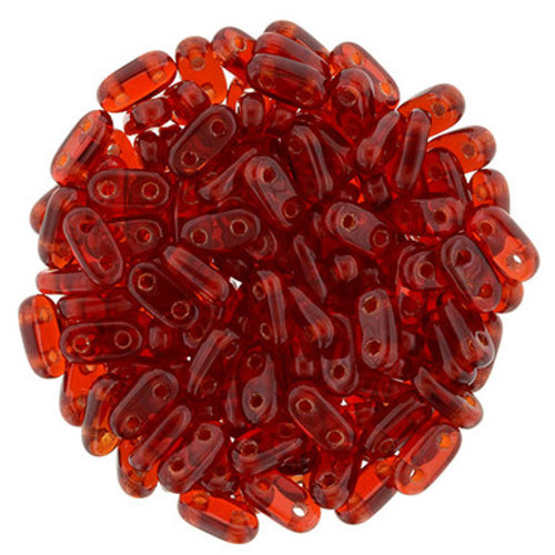 CzechMates Bar 6 x 2mm Bead, Siam Ruby, 2.5-Inch Tube